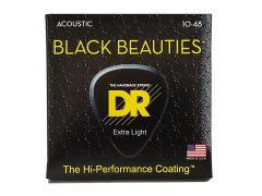 Набор струн DR Strings BLACK BEAUTIES Acoustic - Extra Light (10-48)